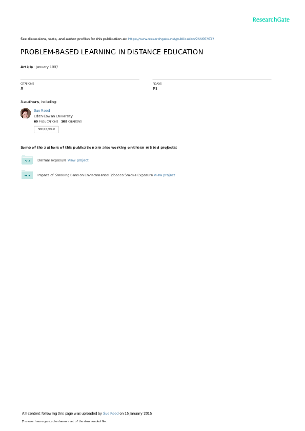 (PDF) Problem-Based Learning in Distance Education