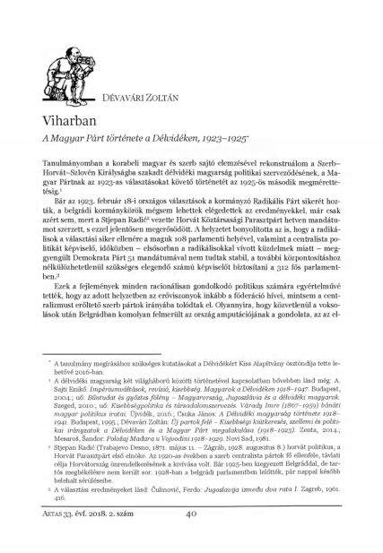 (PDF) Viharban. A Magyar Párt története a Délvidéken 1923–1925 ...