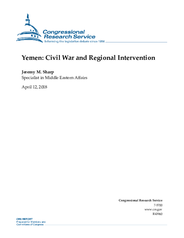 Yemen: Civil War and Regional Intervention