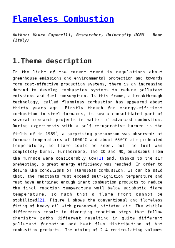 (PDF) Flameless Combustion Muhammad Hesan Academia.edu