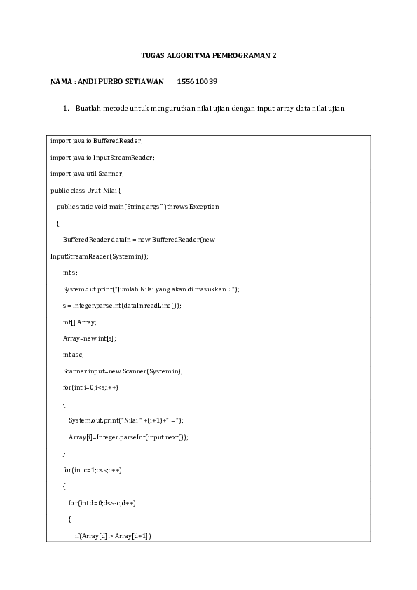 (DOC) TUGAS ALGORITMA PEMROGRAMAN 2