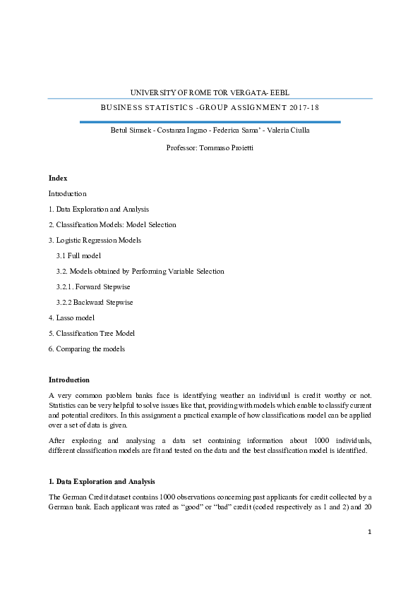 (PDF) German Data Set Analyze for CreditWorthiness of Customers