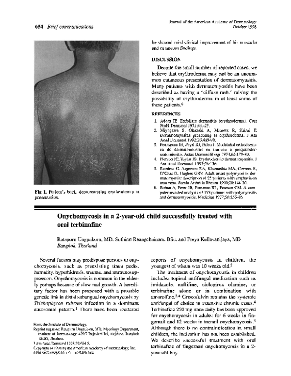 (PDF) Onychomycosis in a 2yearold child successfully treated with