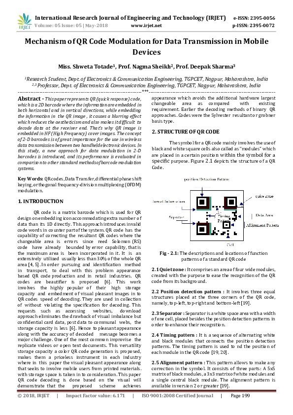 (PDF) Mechanism of QR Code Modulation for Data Transmission in Mobile ...