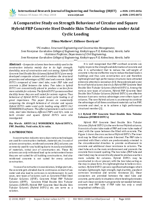 (PDF) IRJET- A Comparative Study on Strength Behaviour of Circular and ...