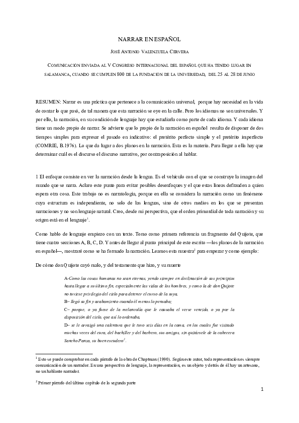 (DOC) NARRAR EN ESPAÑOL