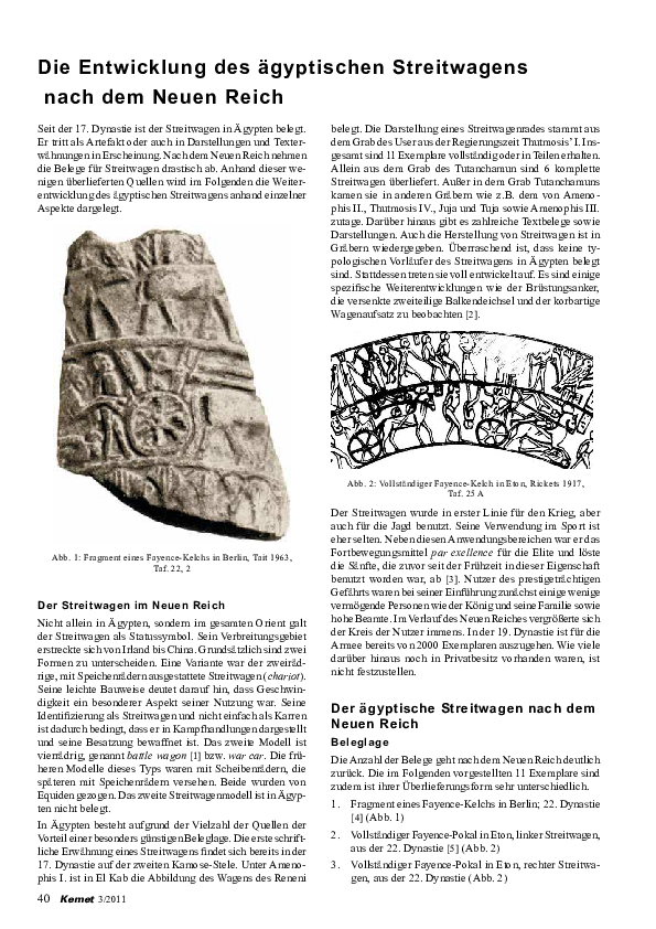 (PDF) The development of the ancient egyptian chariot beyond the New