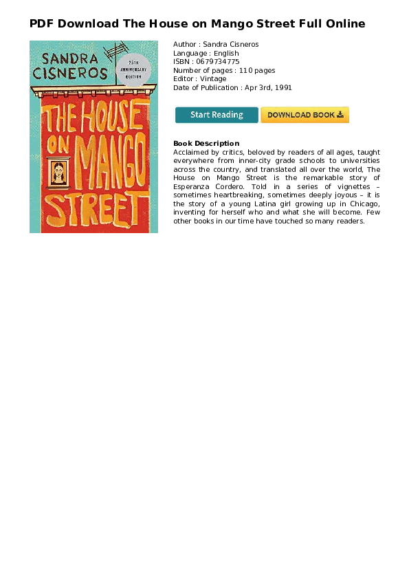 (PDF) The house on mango street