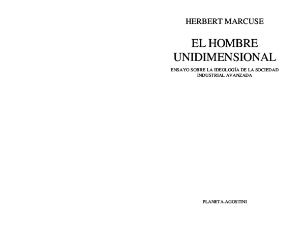 (PDF) Marcuse el hombre unidimensional raul raus