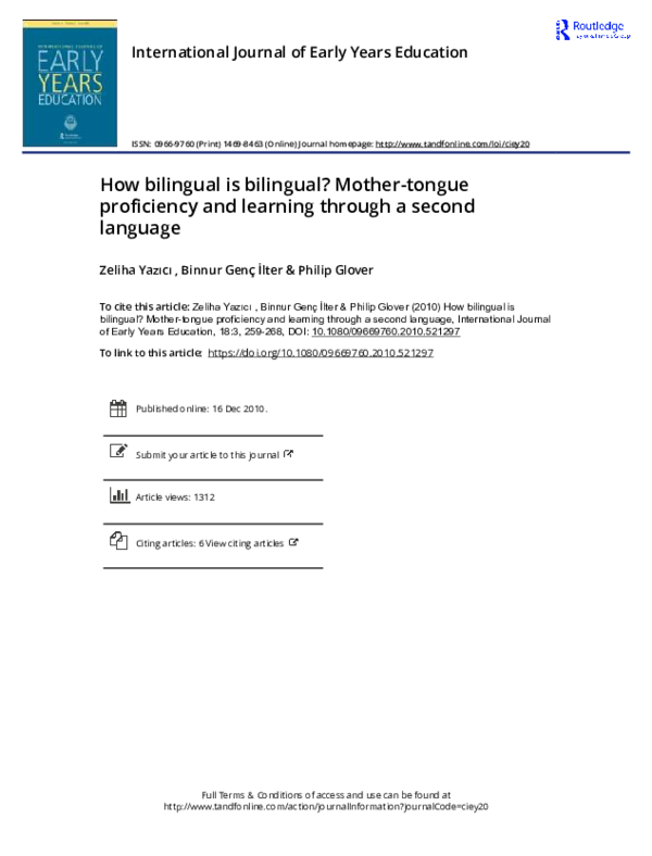 (PDF) How bilingual is bilingual? Mother-tongue proficiency and ...
