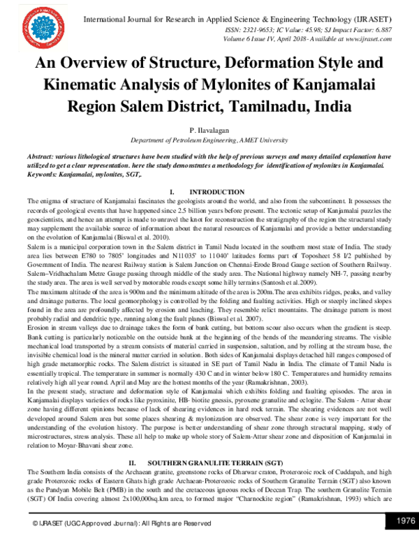 (PDF) An Overview of Structure, Deformation Style and Kinematic ...
