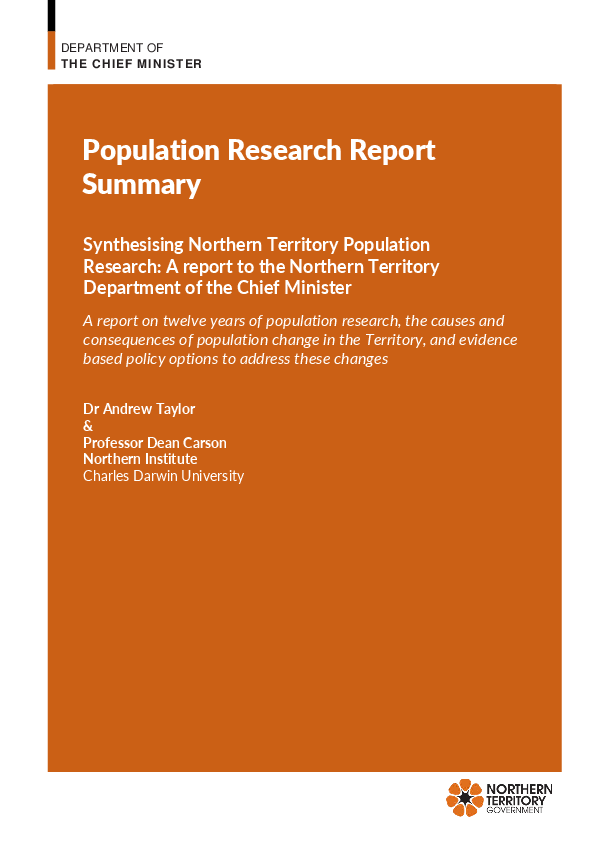 (PDF) Synthesising Northern Territory Population Research: A report to ...