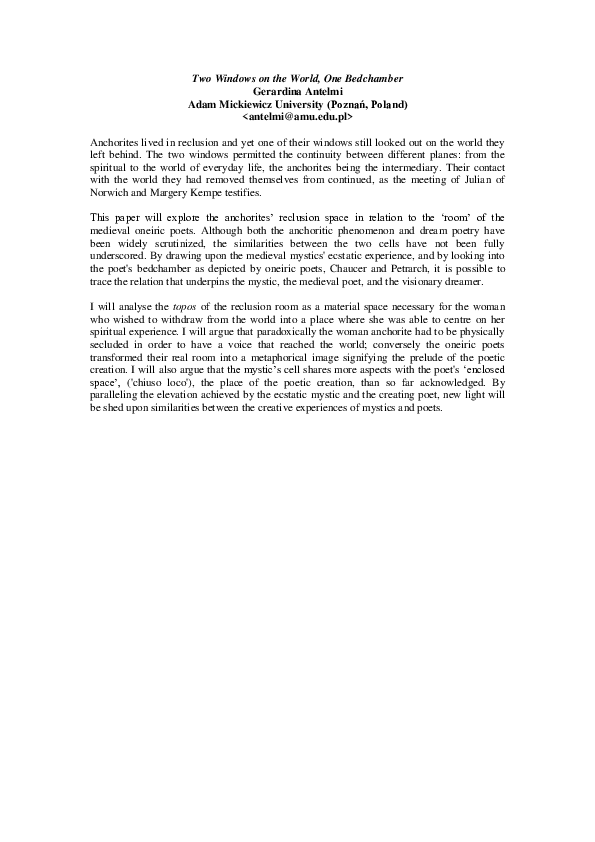 Materiality and Materialism in the Middle English Life of St Robert of Knaresborough