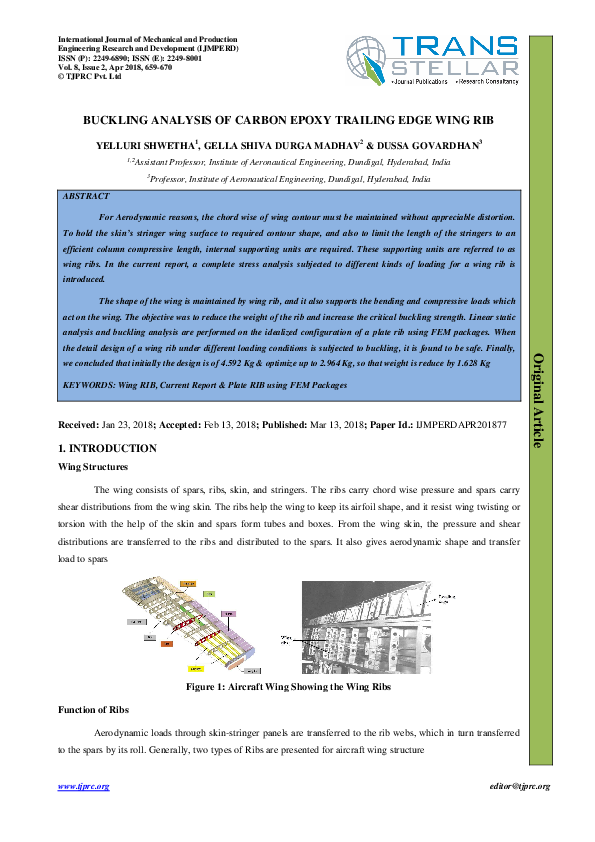 (PDF) BUCKLING ANALYSIS OF CARBON EPOXY TRAILING EDGE WING RIB