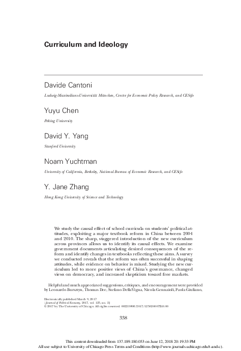 (PDF) Curriculum and Ideology