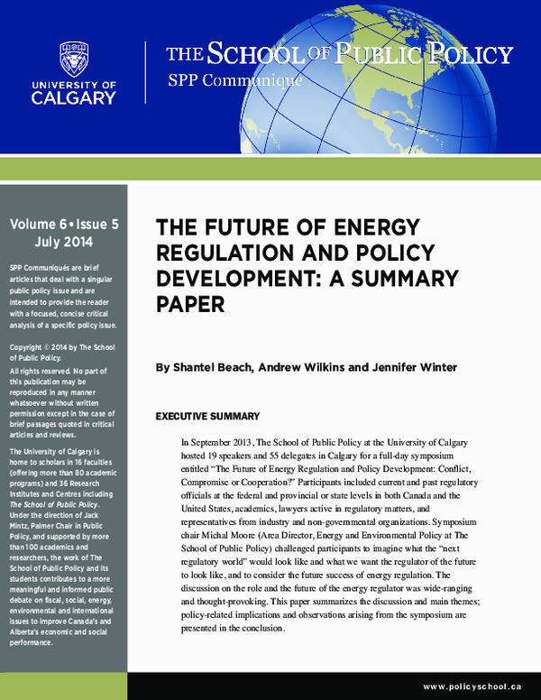 (PDF) THE FUTURE OF ENERGY REGULATION AND POLICY DEVELOPMENT: A SUMMARY ...