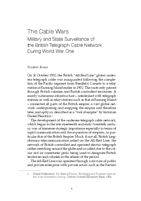 (PDF) "The Cable Wars": Military and State Surveillance of the British ...