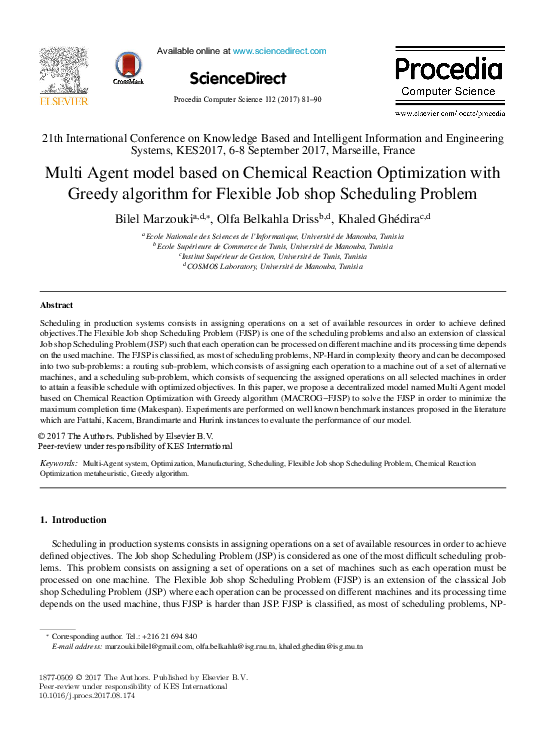 (PDF) Multi Agent model based on Chemical Reaction Optimization with ...