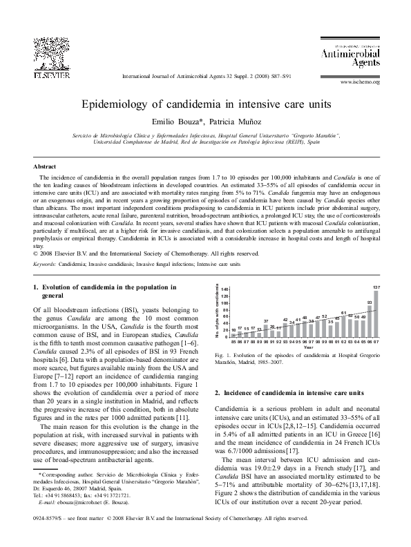 (PDF) Epidemiology of candidemia in intensive care units