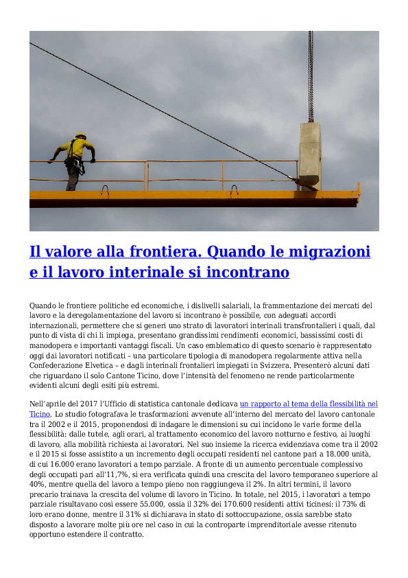 (PDF) Il lavoro ai confini dell'Europa | Devi Sacchetto - Academia.edu