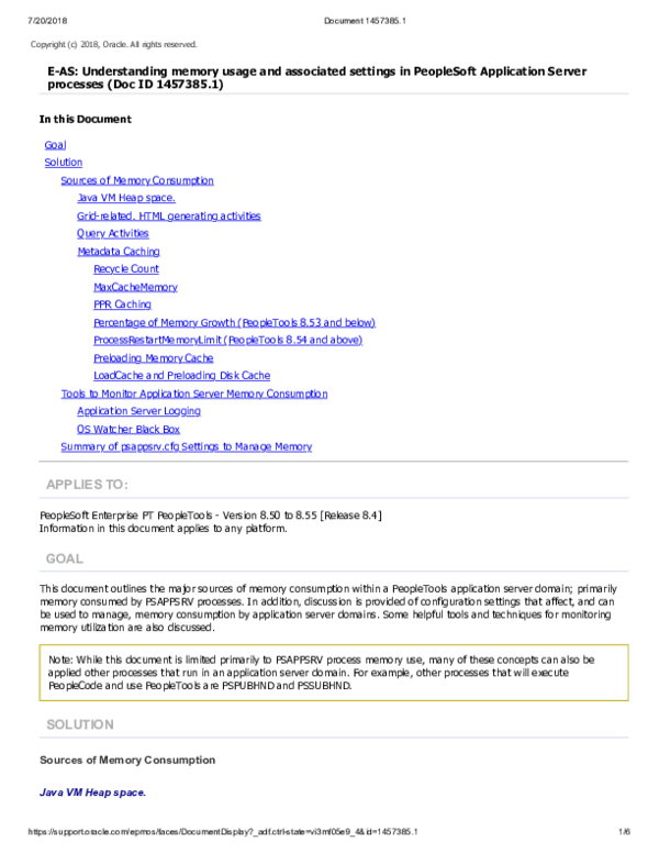 (PDF) Understanding memory usage and associated settings in PeopleSoft ...