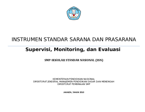 (DOC) INSTRUMEN STANDAR SARANA DAN PRASARANA Supervisi