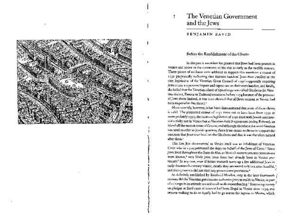 (PDF) Benjamin Ravid, “The Venetian Government and the Jews,” in Robert ...