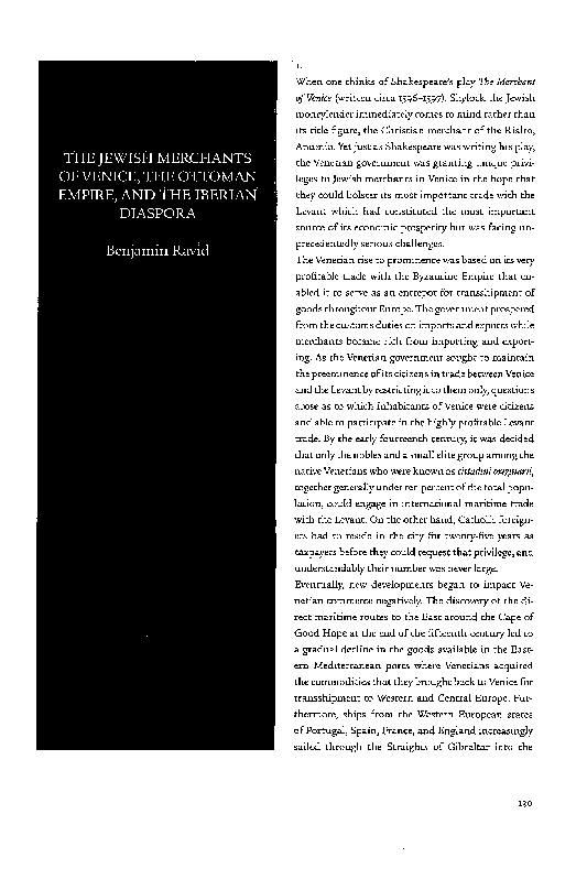 (PDF) Benjamin Ravid, “The Jewish Merchants of Venice, the Ottoman ...