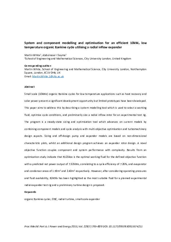 (PDF) System and component modelling and optimisation for an efficient ...