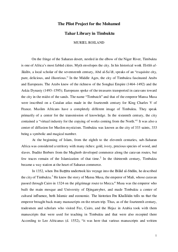 History of timbuktu pdf image