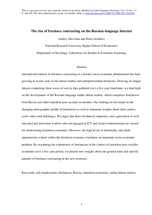 The Rise of Freelance Contracting on the Russian-Language Internet