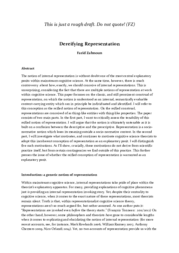 (PDF) Dereifying Representation
