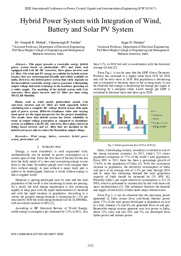 (PDF) Hybrid Power System with Integration of Wind, Battery and Solar ...