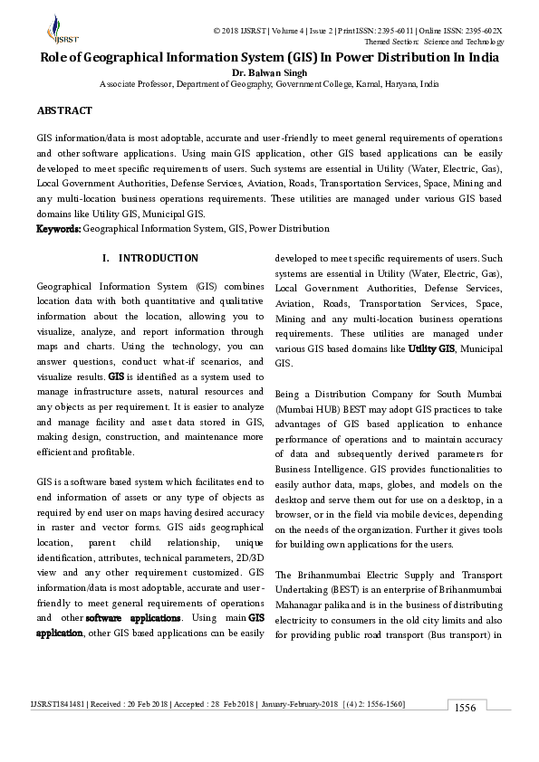 (PDF) Role of Geographical Information System (GIS) In Power ...