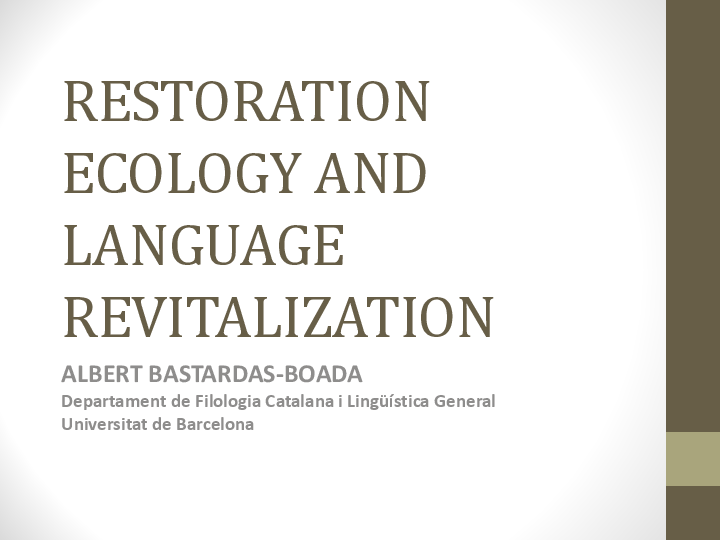 (PDF) Restoration ecology and language revitalization [Ecologia ...
