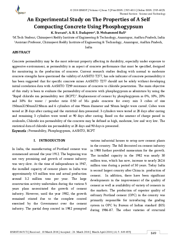 (PDF) An Experimental Study on The Properties of A Self Compacting ...