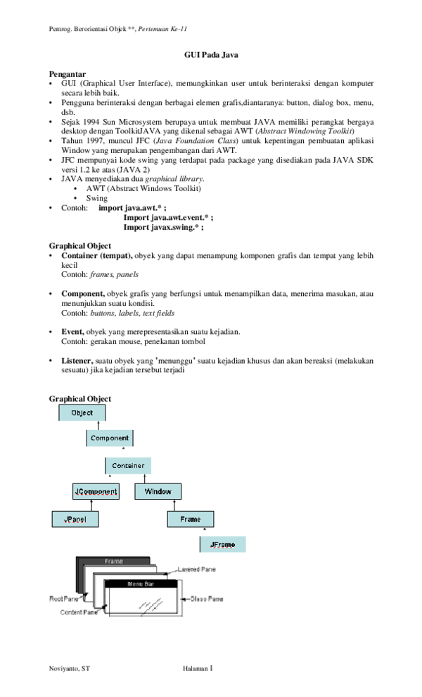 (PDF) GUI Pada Java