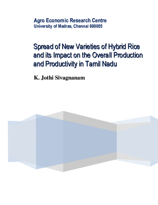 (PDF) Spread of New Varieties of Hybrid Rice and its Impact on the ...