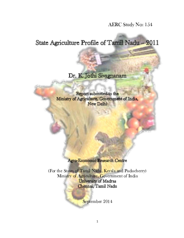 (PDF) State Agriculture Profile of Tamil Nadu – 2011