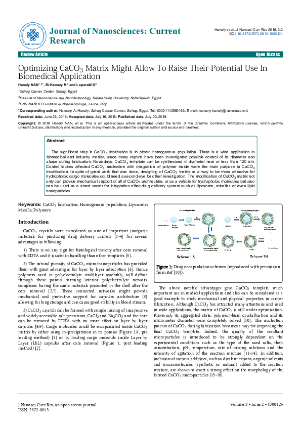 (PDF) Optimizing CaCO 3 Matrix Might Allow To Raise Their Potential Use ...