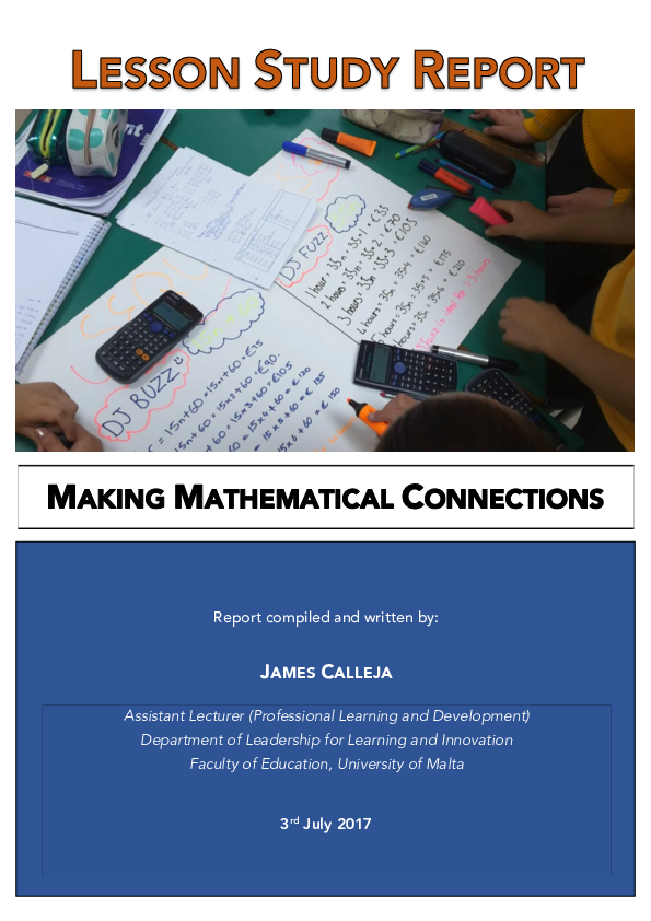 (PDF) Lesson Study Report: Making mathematical connections