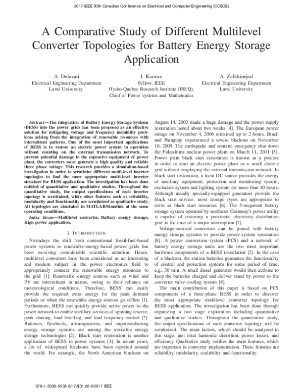 (PDF) A Comparative Study of Different Multilevel Converter Topologies ...
