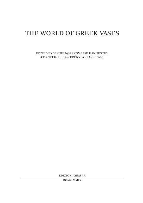 (PDF) The World of Greek Vases Cornelia IslerKerényi Academia.edu