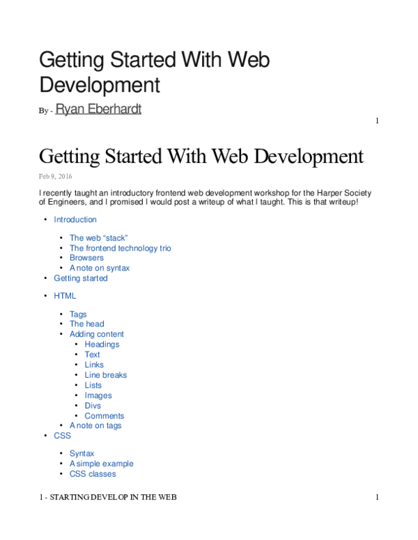 (PDF) Getting Started With Web Development Getting Started With Web ...