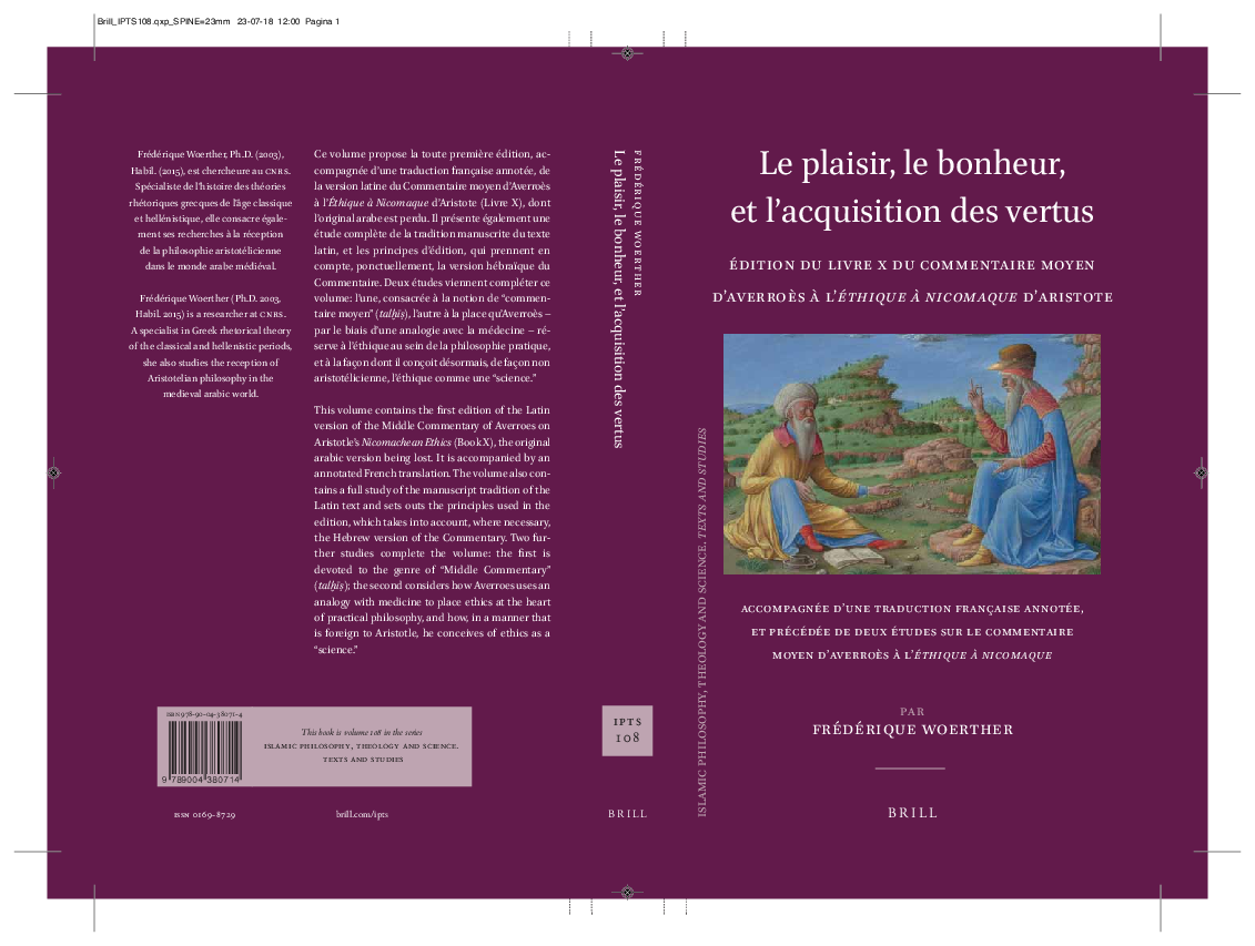 (PDF) Le plaisir, le bonheur, et l’acquisition des vertus. Edition du