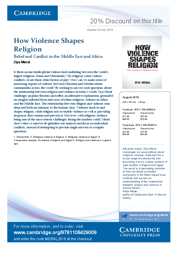 (PDF) How Violence Shapes Religion: Belief and Conflict in the Middle ...