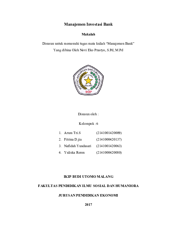 Manajemen Investasi Bank