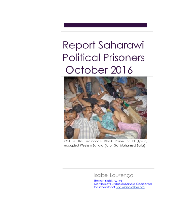 (DOC) Report Saharawi Political Prisoners NOV-2016