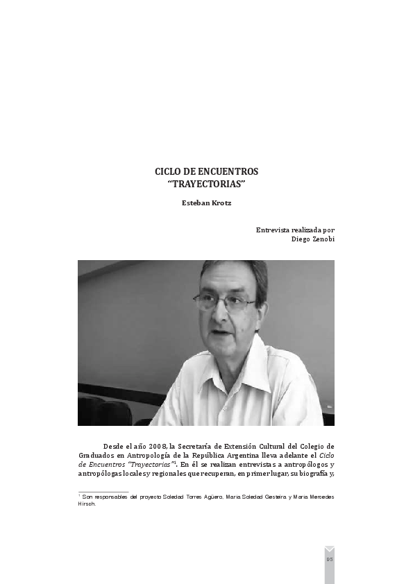 (PDF) Entrevista al Prof. Esteban Krotz (Univ. Metropolitna D.F.Univ