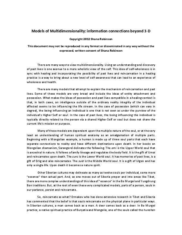 (DOC) Some Models of Multi-dimensionality